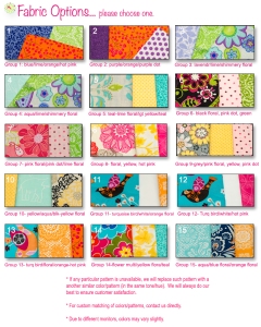 Over fifteen fabric combinations available! 